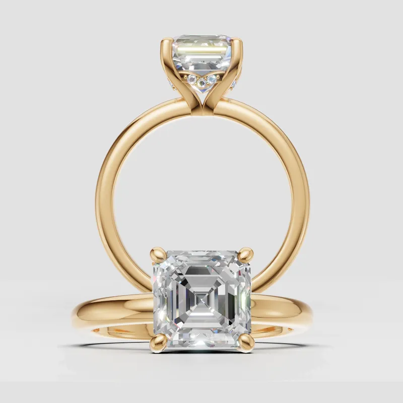 Harper Single Touch Solitaire Hidden Halo engagement ring