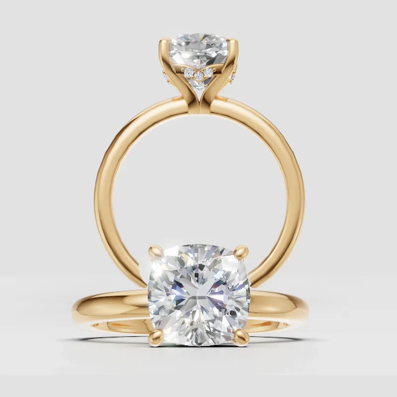 Harper Single Touch Solitaire Hidden Halo engagement ring