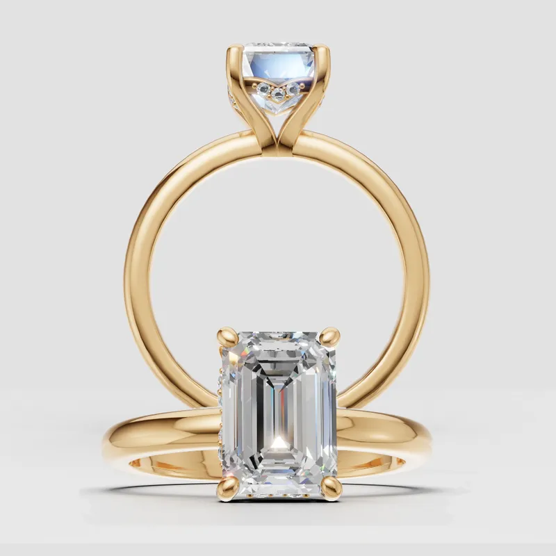 Harper Single Touch Solitaire Hidden Halo engagement ring