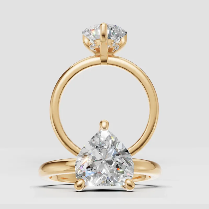 Harper Single Touch Solitaire Hidden Halo engagement ring