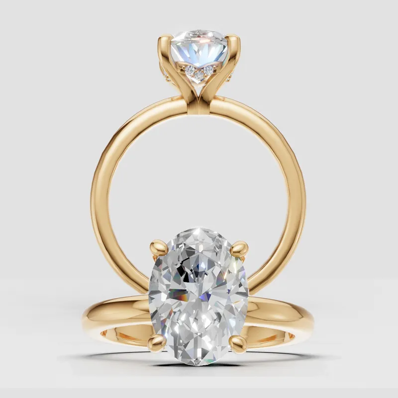 Harper Single Touch Solitaire Hidden Halo engagement ring
