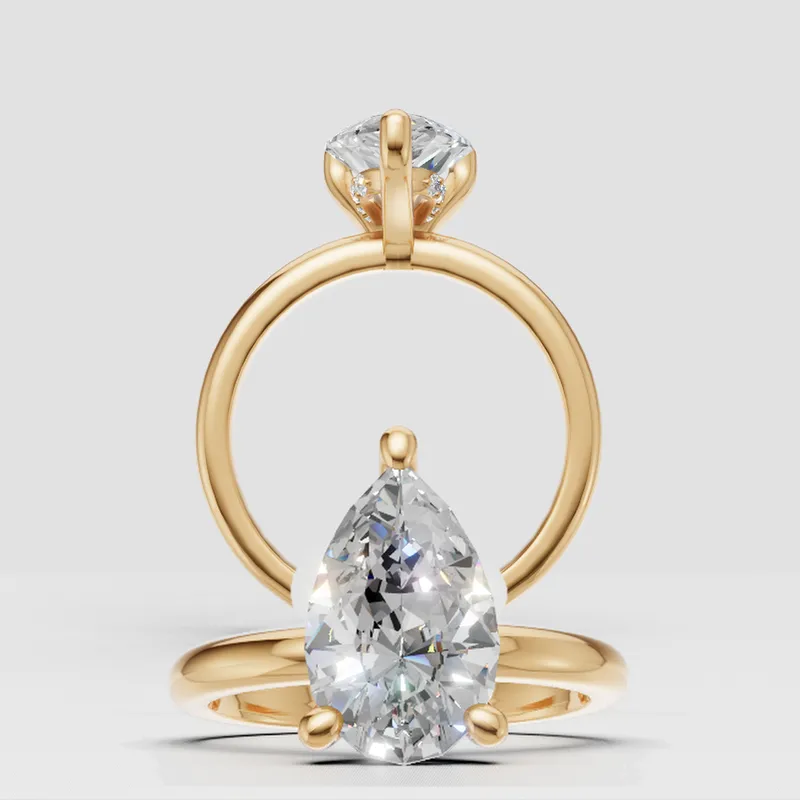 Harper Single Touch Solitaire Hidden Halo engagement ring