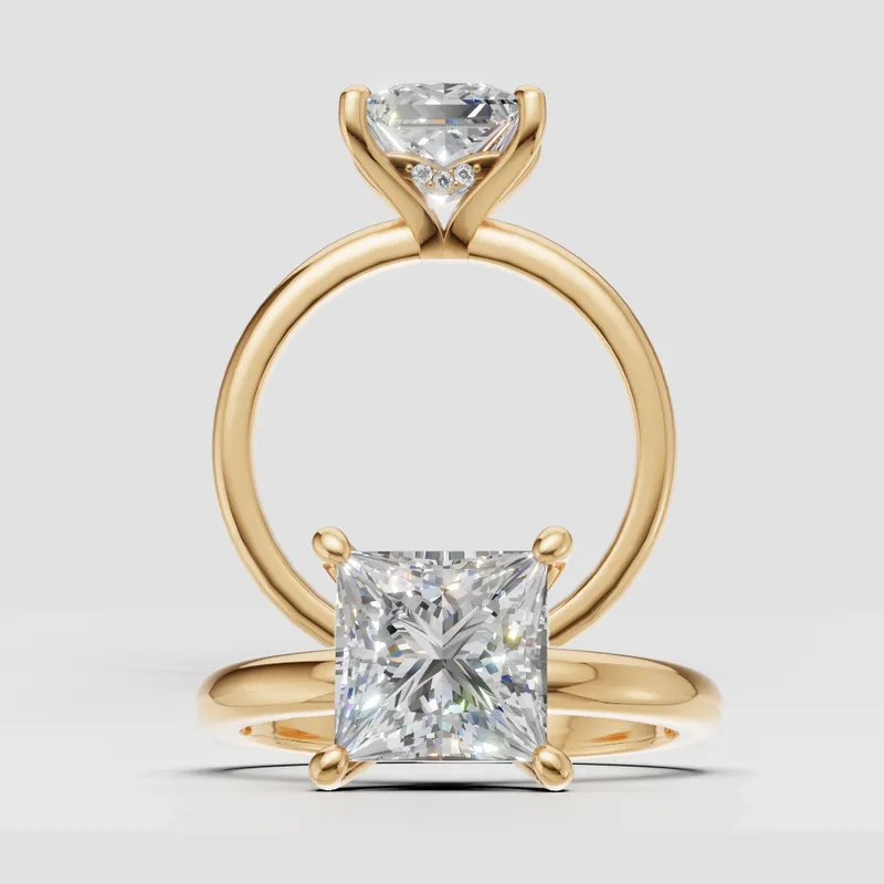 Harper Single Touch Solitaire Hidden Halo engagement ring