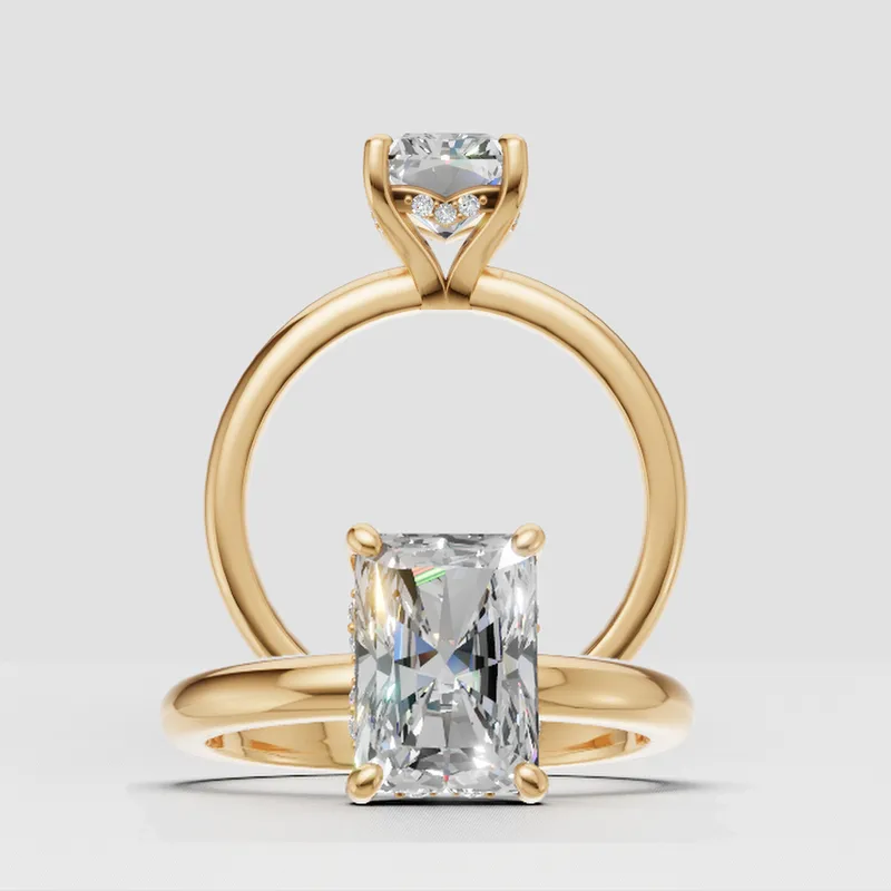 Harper Single Touch Solitaire Hidden Halo engagement ring