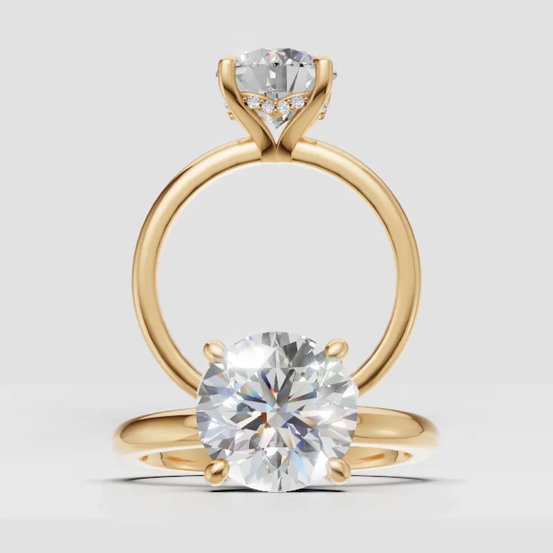 Harper Single Touch Solitaire Hidden Halo engagement ring