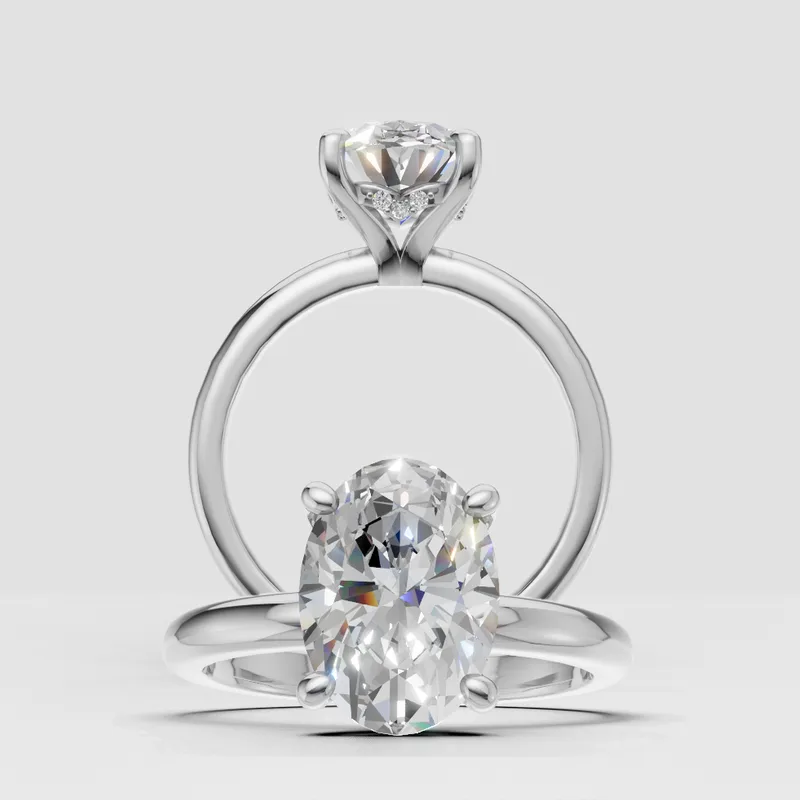 Harper Single Touch Solitaire Hidden Halo engagement ring