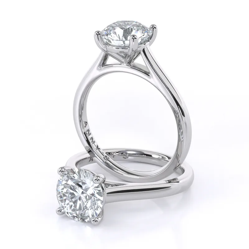 Isla Four Claw Cathedral Solitaire engagement ring