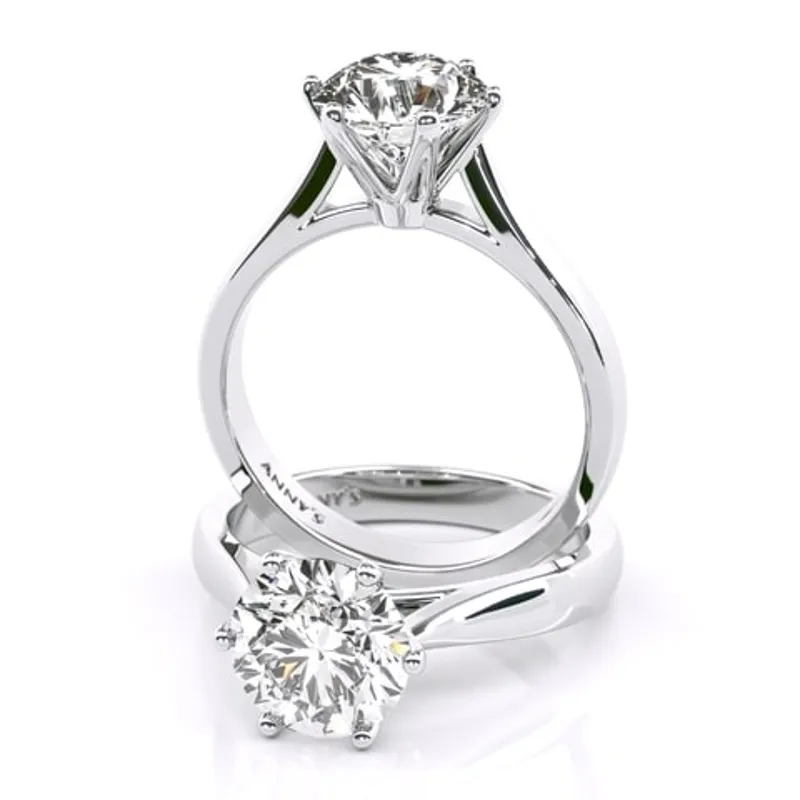 Jessica Six Claw Cathedral Solitaire engagement ring