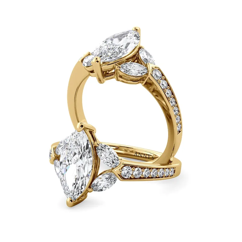 Kelly Solitaire with Marquise Sidestones engagement ring