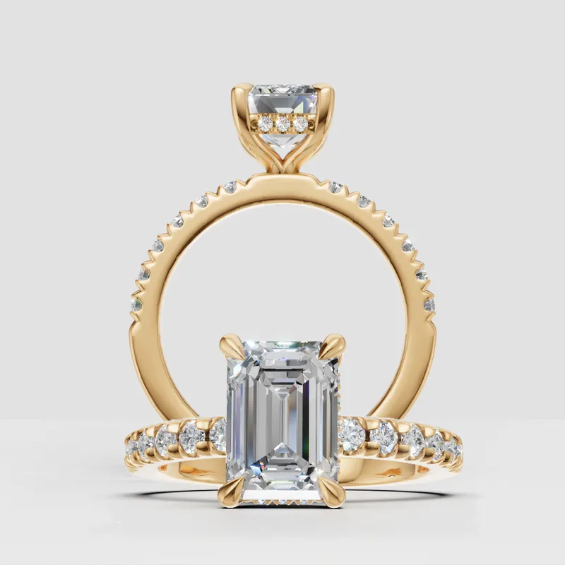 Kylie Solitaire and Sidestone Hidden Halo engagement ring