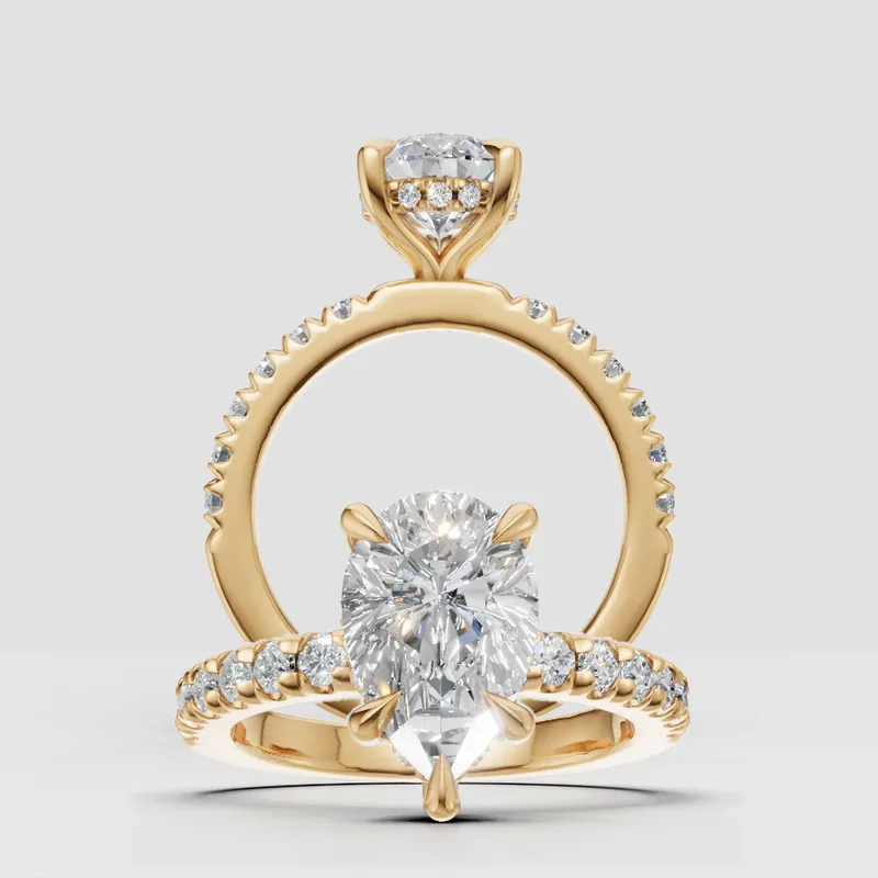 Kylie Solitaire and Sidestone Hidden Halo engagement ring