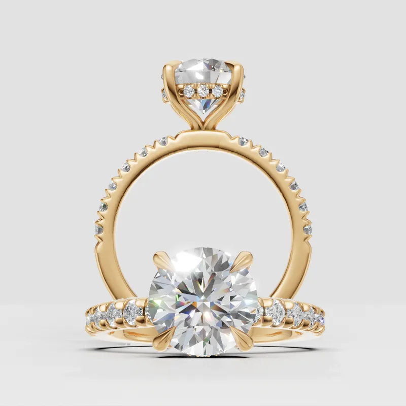 Kylie Solitaire and Sidestone Hidden Halo engagement ring
