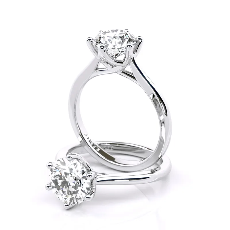 Lyndall Six Claw Cathedral Solitaire engagement ring