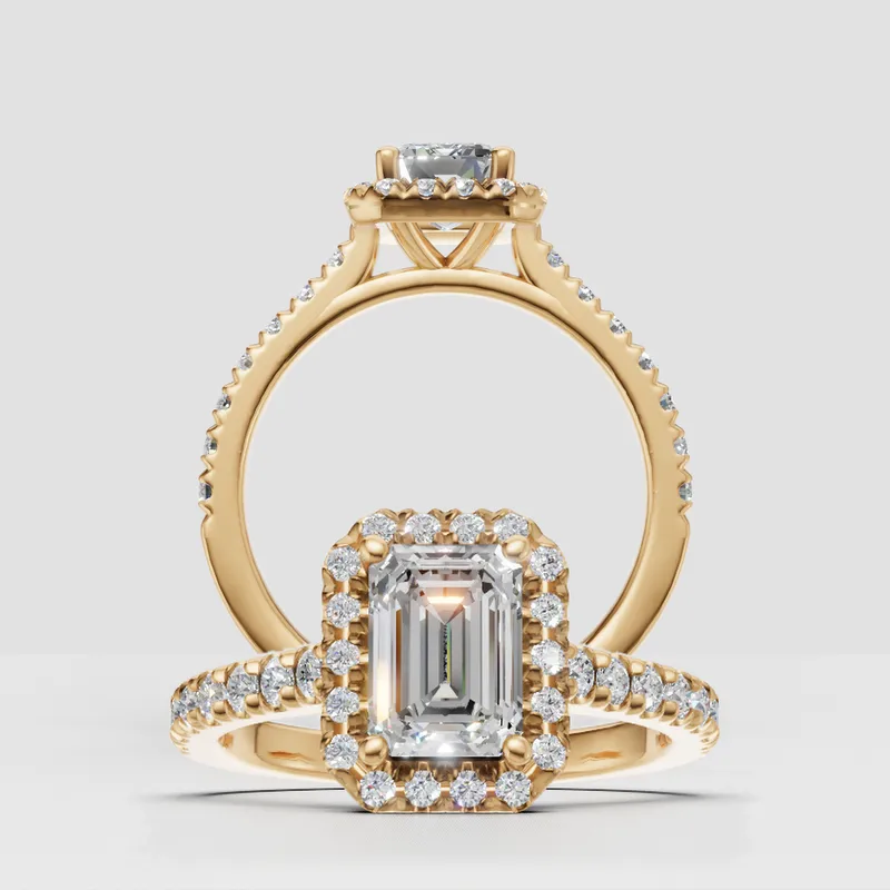 Natalie Halo and sidestone  engagement ring