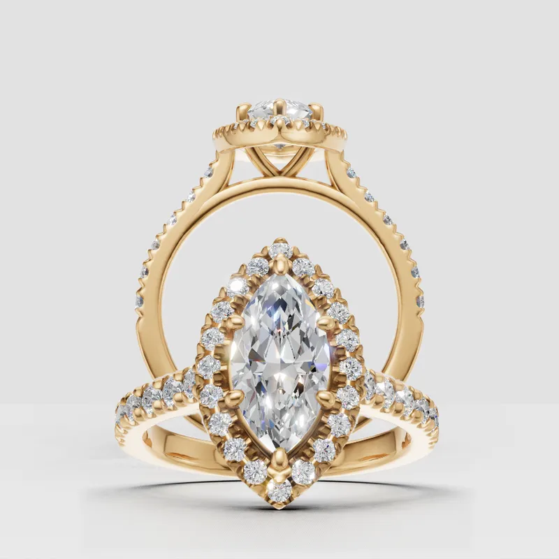 Natalie Halo and sidestone  engagement ring