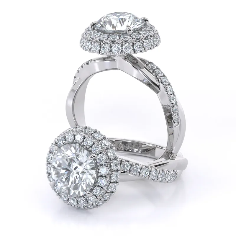 Raelene Double Halo Twist engagement ring