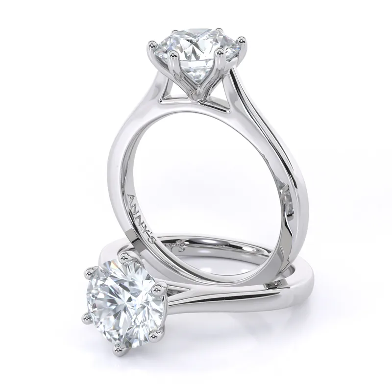 Tanya Six Claw Cathedral Solitaire engagement ring