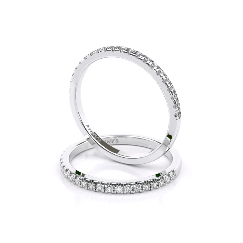 Tiffany Micro Claw Diamond Band, 0.27ct, in white gold, front view