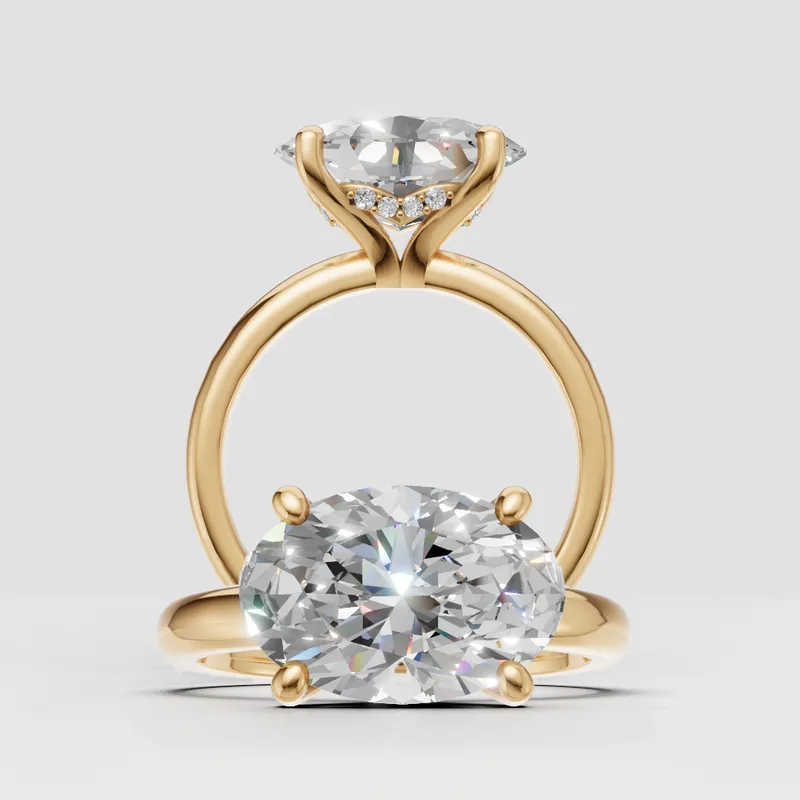 Yasmin East West Single Touch Solitaire  engagement ring