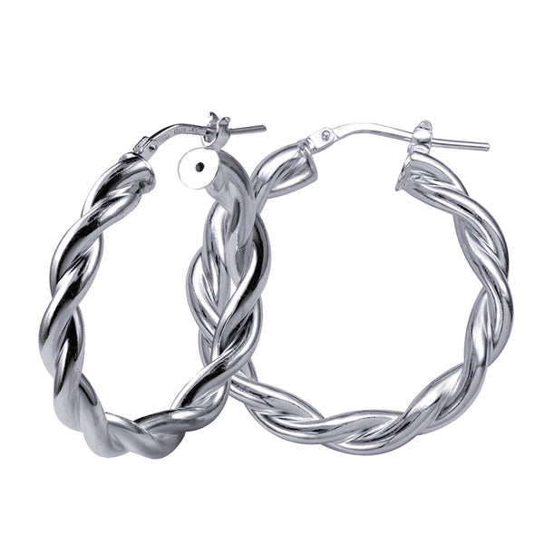 Italian Fancy Twist Hoop Earrings