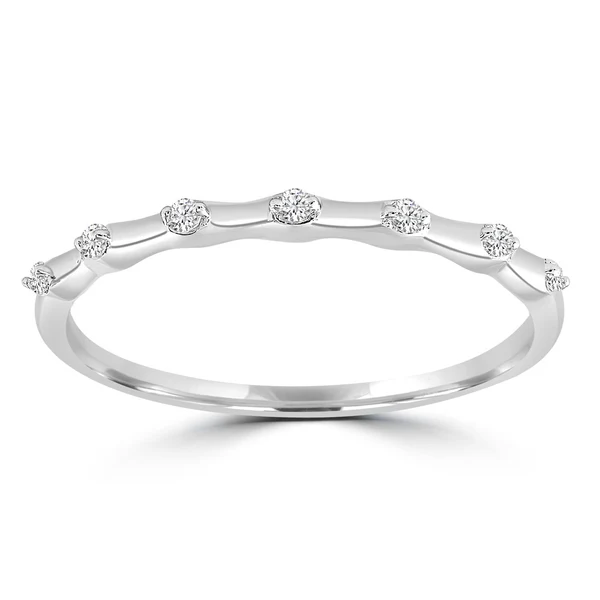 Ring with 0.05ct Diamonds in 9K White Gold