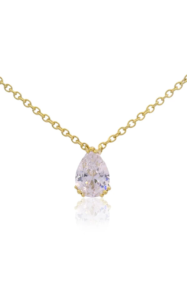 GEORGINI Elegant Essentials 7mm Pear Cut Hidden Halo Pendant