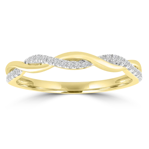 Diamond Ring with 0.07ct Diamonds in 9K Yellow Gold