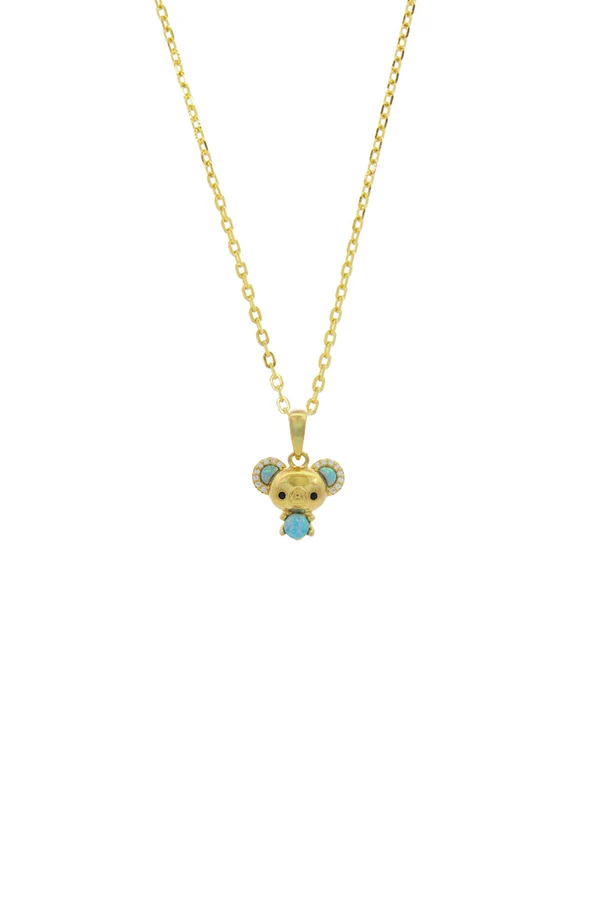 GEORGINI Opal Glow Blue Created Opal Koala Pendant