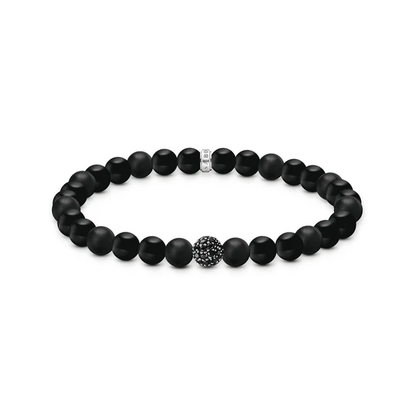 THOMAS SABO Obsidian bracelet with zirconia