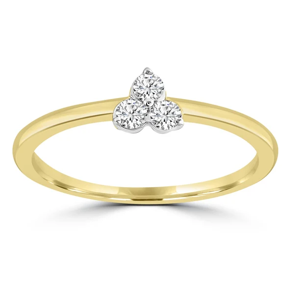 Ring with 0.15ct Natural Diamond in 9K Yellow Gold