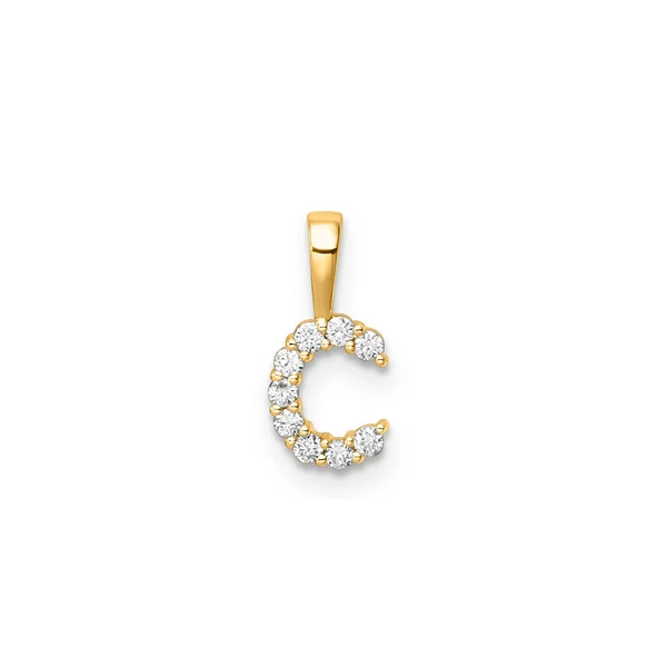 C INITIAL0.09ct Lab Grown Diamond Pendant in 9K Yellow Gold