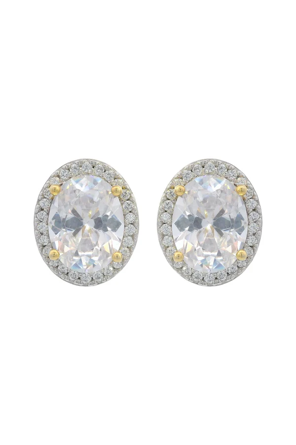 GEORGINI Midnight Velvet Limited Edition Selene Two-Tone Moonlight Oval Earrings
