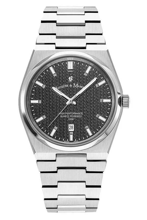 JDM Horizon Gents 41mm 100m Black Dial Stainless Steel Strap Watch