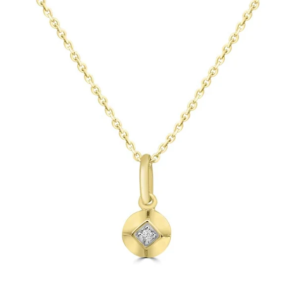 Diamond Necklace 40-45cm with 0.01ct Diamonds in 9K Yellow Gold