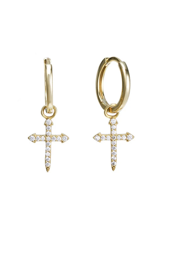GEORGINI A Christmas Journey Cross Hoop Earrings