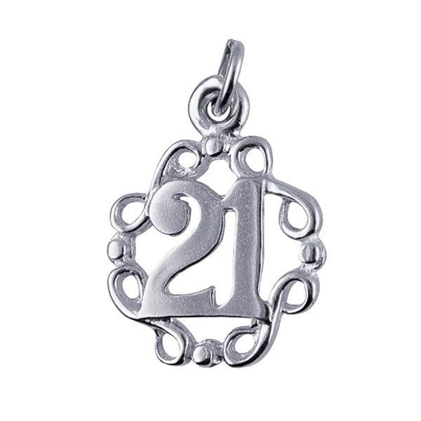 21 in Fancy Circle Charm