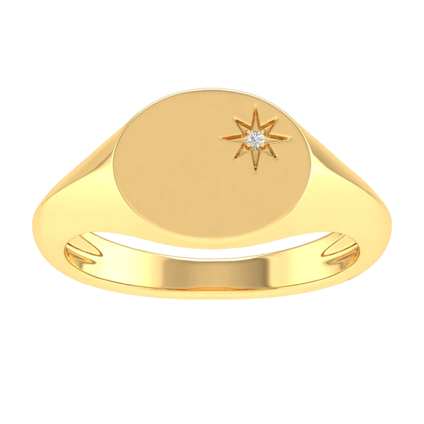 0.01ct HI I1 Diamond Ring in 9K Yellow Gold