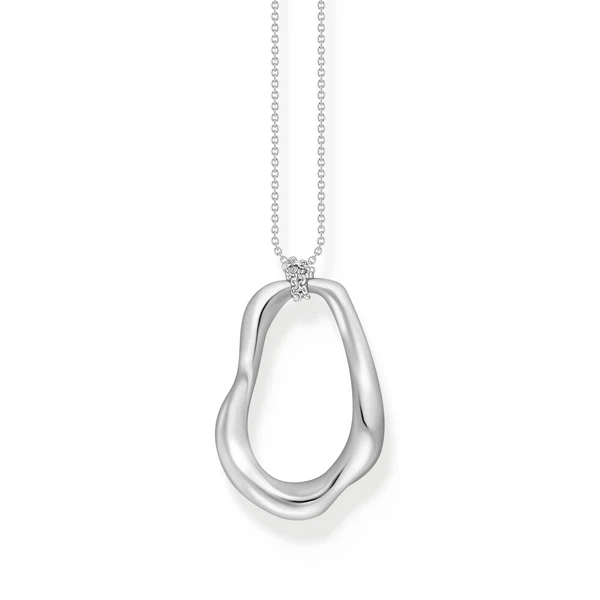 THOMAS SABO Necklace with Wavy Pendant in Silver