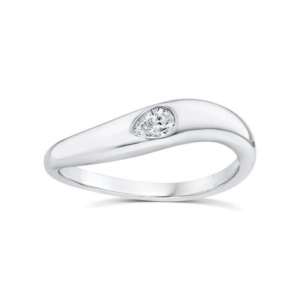 0.12ct Lab Grown Diamond Ring in 9K White Gold