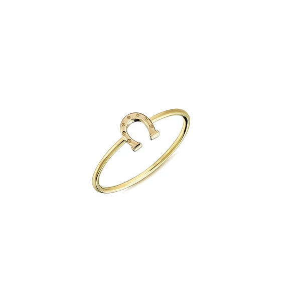9K Yellow Gold Lucky Horseshoe Ring