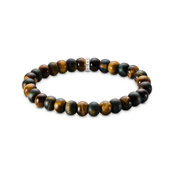THOMAS SABO Beaded Bracelet with blue & gold tiger's eye