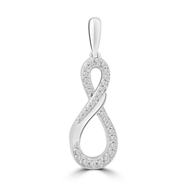 0.10ct Natural Diamond Pendant in 9K White Gold