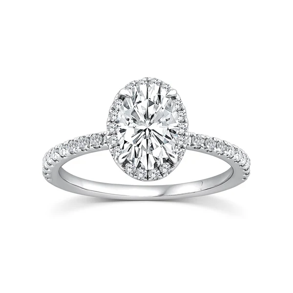 1.25ct Lab Grown Diamond Halo Ring in 9K White Gold