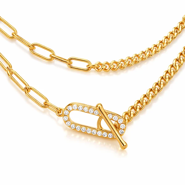 GEORGINI Alchemy Paperclip Curb Fob Necklace