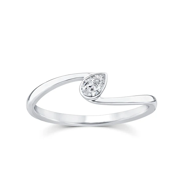 0.12ct Lab Grown Diamond Ring in 9K White Gold