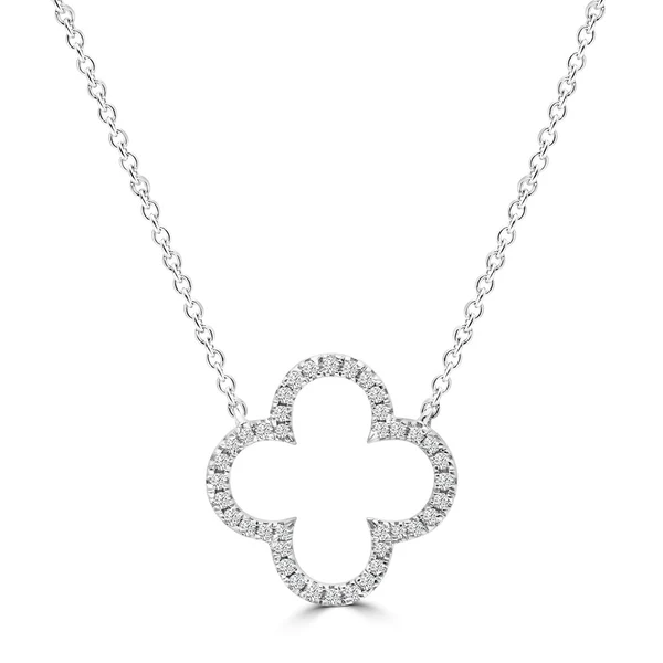 0.12ct HI I1 Natural Diamond Necklace 45cm in 9K White Gold