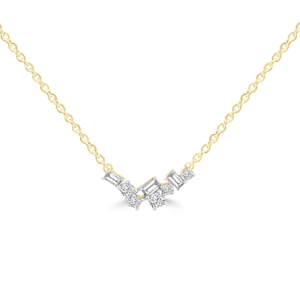 0.15ct Natural Diamond Necklace in 9K Yellow Gold