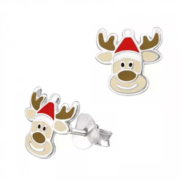 Enamel Reindeer Studs
