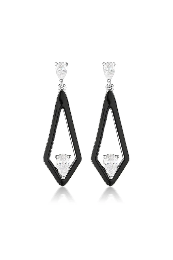 GEORGINI Reflection Evoke Earrings & Black Enamel