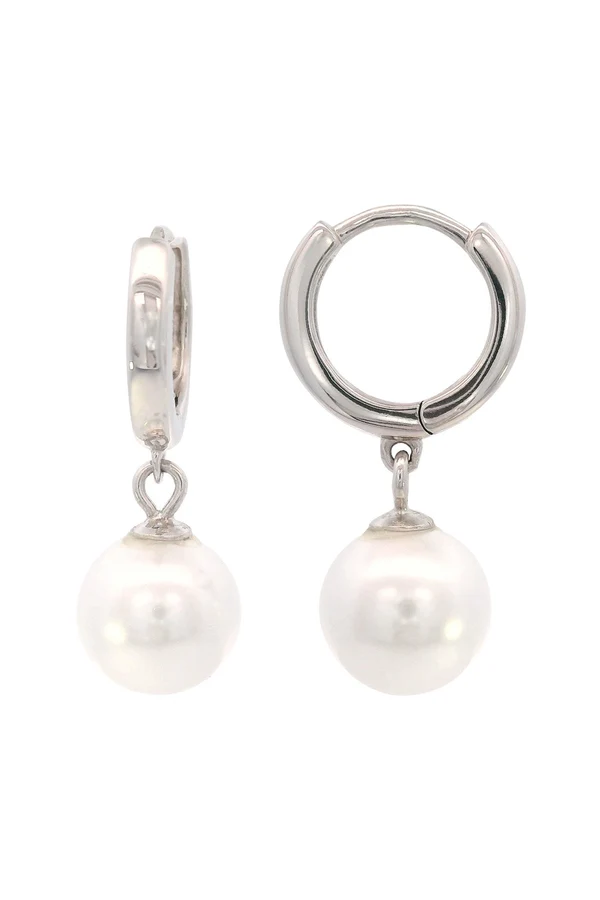 GEORGINI Adagio Nine-2-Five Pearl Hoop Earrings